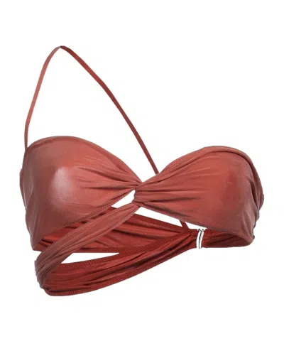Jacquemus One-shoulder Bikini Top In Brown