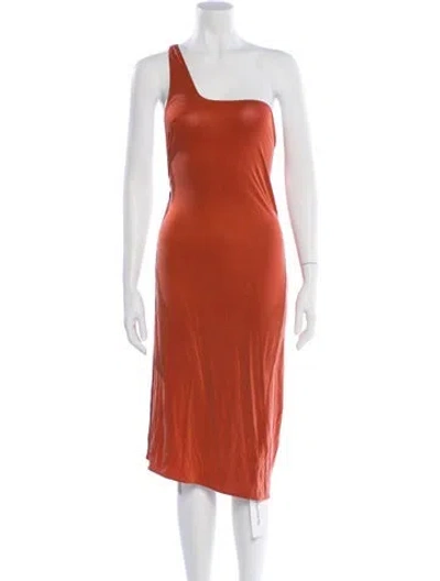 Pre-owned Jacquemus One-shoulder Midi Length Dress In Red