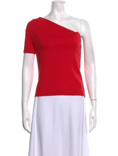 Pre-owned Jacquemus One-shoulder Short Sleeve Top In Red