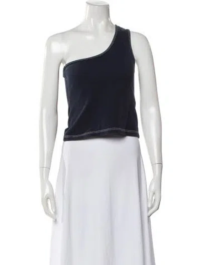 Pre-owned Jacquemus One-shoulder Sleeveless Crop Top In Blue