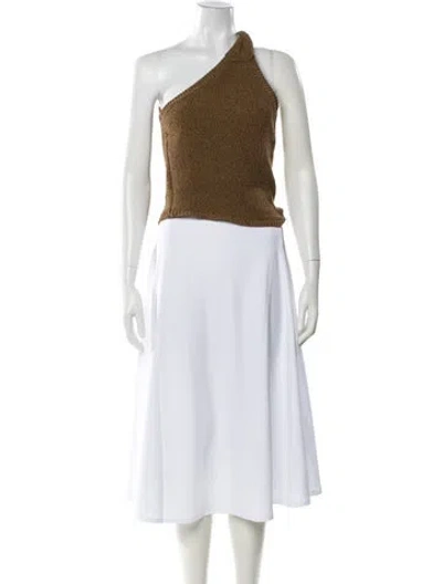 Pre-owned Jacquemus One-shoulder Sleeveless Crop Top In Brown