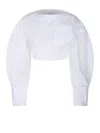 Jacquemus Le Haut Casaco Cutout Crop Cotton Poplin Shirt In White