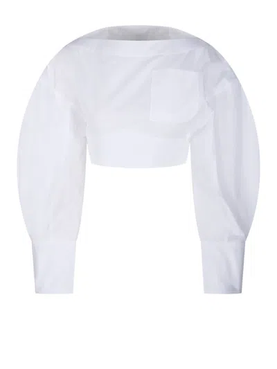 JACQUEMUS OPEN-BACK CROPPED SHIRT