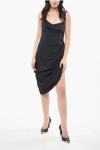 Jacquemus Open Back Draped Saudade Dress Grösse 42 In Black