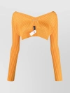 JACQUEMUS OPEN BACK RIBBED KNIT CARDIGAN