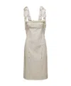 Jacquemus Open-back Ruffle-shoulder Dress In Nude