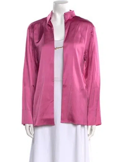 Pre-owned Jacquemus Open Front Long Sleeve Blouse In Pink