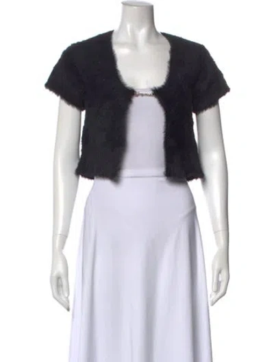 Pre-owned Jacquemus Open Front Short Sleeve Top In Black