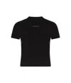 Jacquemus Black Fitted T-shirt With Logo Patch In Stretch Cotton Woman In Black