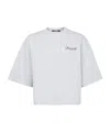 Jacquemus 'le T-shirt Corto' Grey T-shirt With Logo Lettering On The Front And Wide Short Sleeves In Uni Club Grey