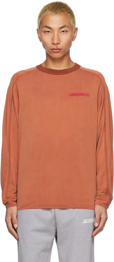 Jacquemus Orange Crewneck Long Sleeve T-shirt In 470 Red