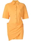 Jacquemus Orange Mini Shirt Dress La Robe Camisa In Orange