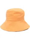 Jacquemus Bando Cotton Blend Wide Brim Hat In Orange