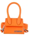 Jacquemus Le Chiquito Mini Signature Top Handle Bag In Orange Leather In Orange
