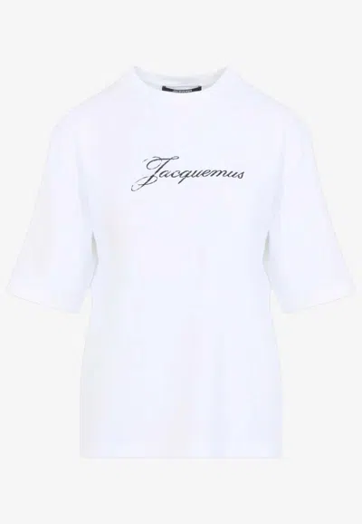Jacquemus Organic Cotton And Hemp Graphic Tee In White