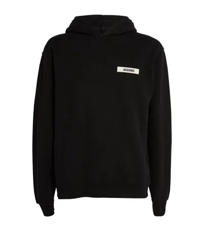 JACQUEMUS ORGANIC COTTON GROSGRAIN LOGO HOODIE