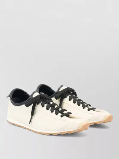 Jacquemus Organic Cotton Sneakers Contrast Heel Detail In White