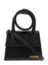 Jacquemus 'le Chiquito Noeud' Black Crossbody Bag With Logo Detail In Leather Woman In Black