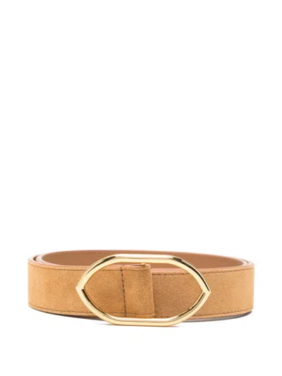 Jacquemus Oval-buckle Belt In Gold