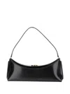 Jacquemus Curved Gold Handle Shoulder Bag In Black