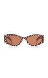 Jacquemus Oval-frame Acetate Sunglasses In Animal