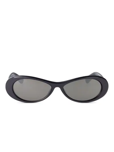 Jacquemus Oval-frame Sunglasses In Black