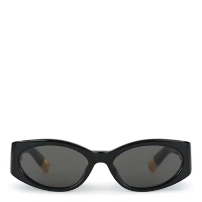 Jacquemus Oval Frame Sunglasses In Black