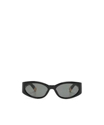 Jacquemus Oval-frame Sunglasses In Gray