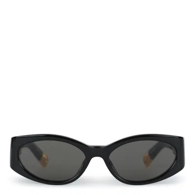 Jacquemus Oval Frame Sunglasses In Metallic