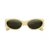 Jacquemus Elongated Cat-eye Sunglasses With Smooth Acetate Frame In Yellow
