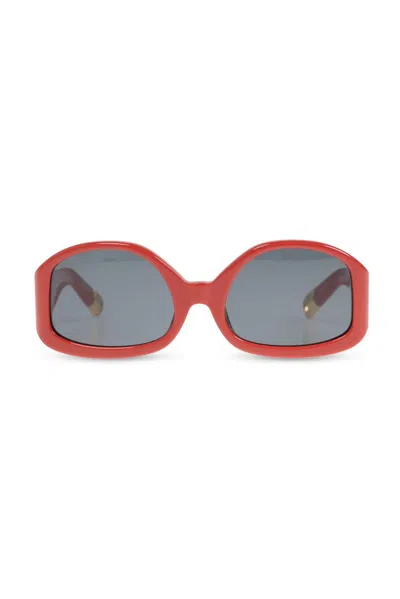 Jacquemus The Colapso Geometric Sunglasses In Red