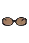 Jacquemus The Colapso Geometric Sunglasses In Black