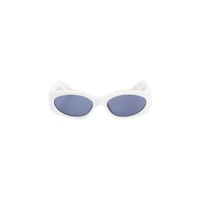 Jacquemus Oval Frame Sunglasses In White