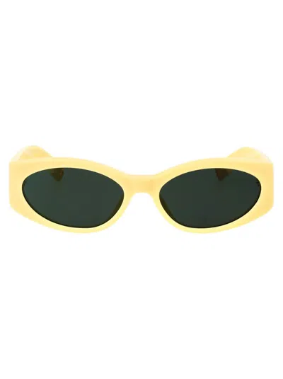 Jacquemus Oval Frame Sunglasses In Yellow