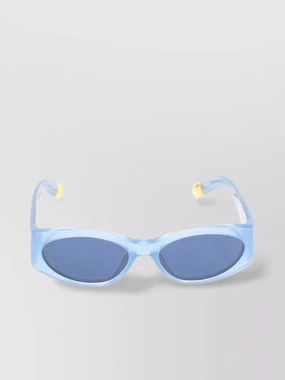 Jacquemus Oval Frame Tinted Lenses Sunglasses In Blue