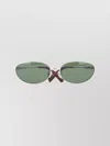 Jacquemus Oval Metal Frame Sunglasses With Tortoiseshell Tips In Silver