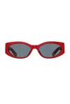 Jacquemus The Ovalo Logo Sunglasses In Ovalo Red  Yellow Gold  & Grey