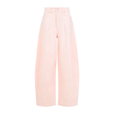Jacquemus Oval Tapered Cotton Pants In Pink