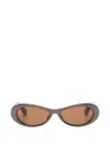 Jacquemus Oval-frame Sunglasses In Brown