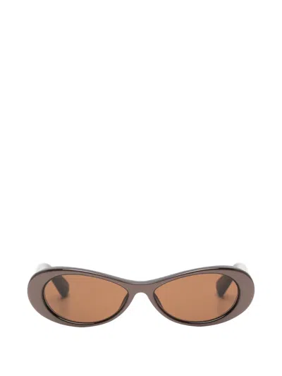 Jacquemus Oval-frame Sunglasses In Brown
