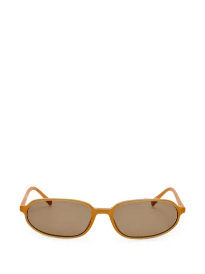 Jacquemus Oval-frame Sunglasses In Brown