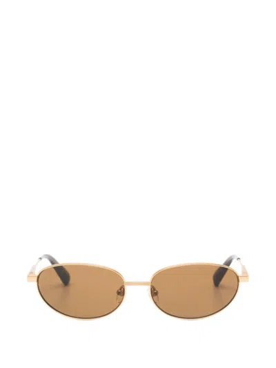 Jacquemus Oval-frame Sunglasses In Gold