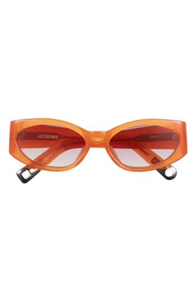 Jacquemus Ovalo 55mm Gradient Oval Sunglasses In Brown