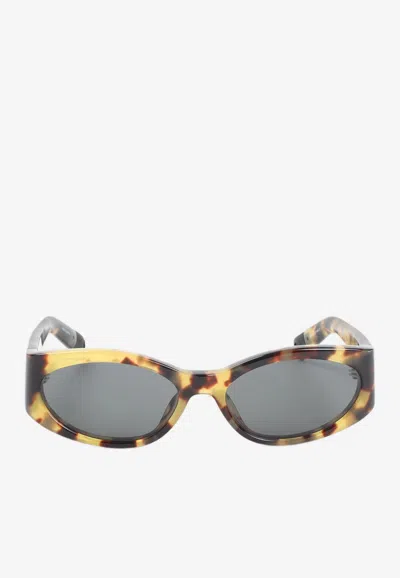 Jacquemus Ovalo Acetate Sunglasses In Brown