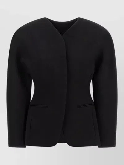 Jacquemus Ovalo Blazer Structured Tailoring Jacket In Black
