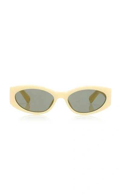 Jacquemus Ovalo Cat-eye Acetate Sunglasses In Yellow