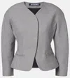 Jacquemus Ovalo Cotton And Wool-blend Jacket In Gray