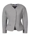 Jacquemus Ovalo Cotton And Wool-blend Jacket In Gray