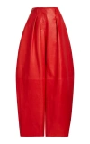 JACQUEMUS OVALO CUIR PLEATED LEATHER BALLOON PANTS