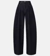 Jacquemus Ovalo Denim Trousers Featuring Pockets In Blue